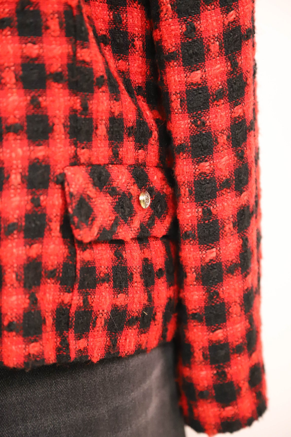 Veste à carreaux rouge et noire Taille XL