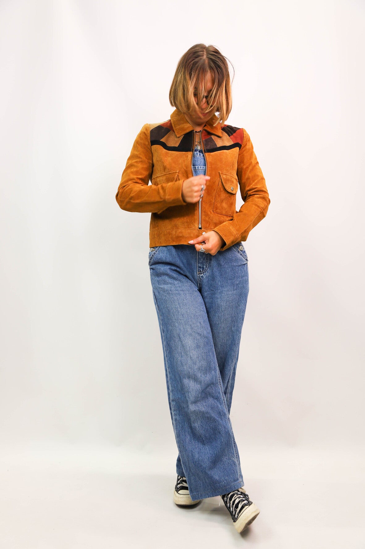 Veste courte camel Mango Taille XS