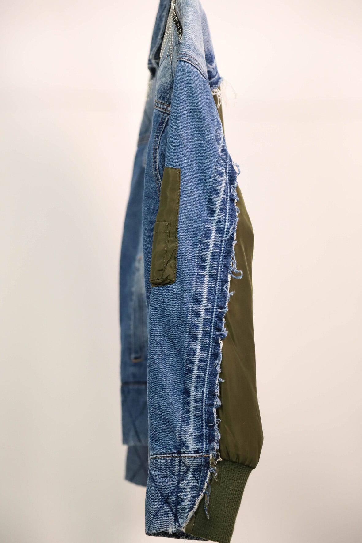 Veste bimatière bleue et kaki Taille S