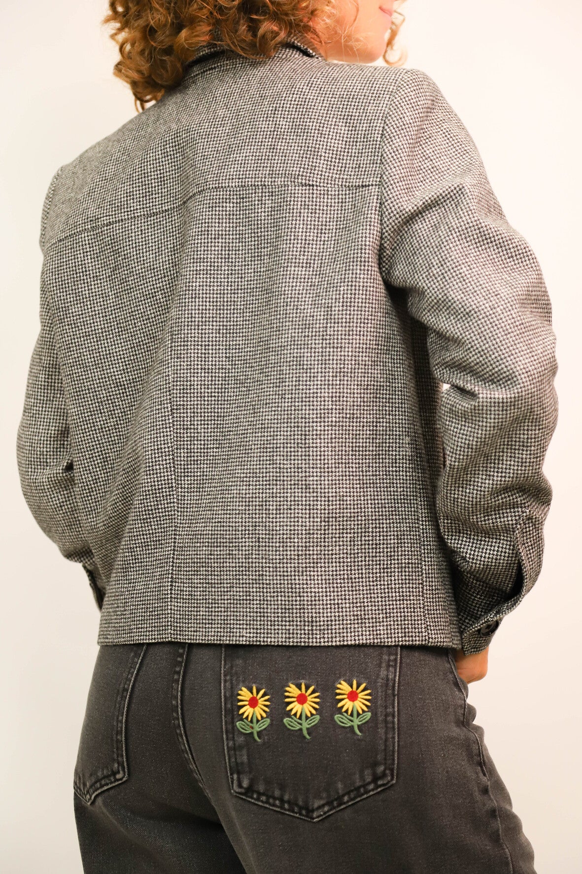 Veste pied de poule noire et blanche Caroll Taille S