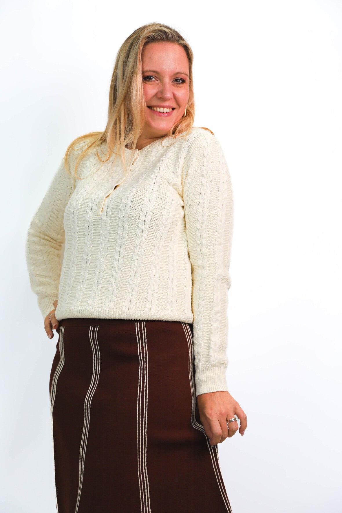 Pull ecru Monoprix Taille M