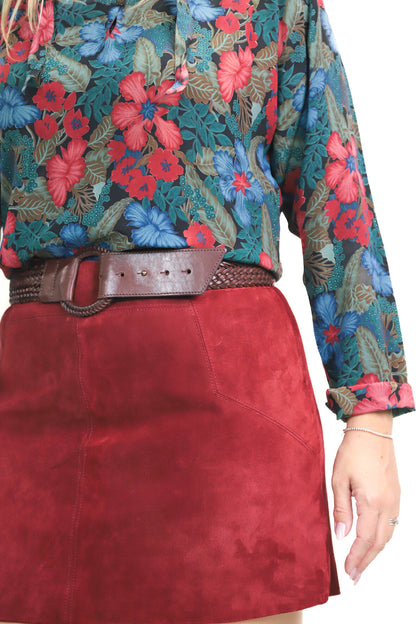 Jupe en daim bordeaux H&M Taille XL