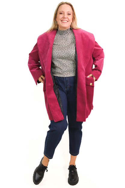 Manteau en velours rose Louis Feraud Taille XXL