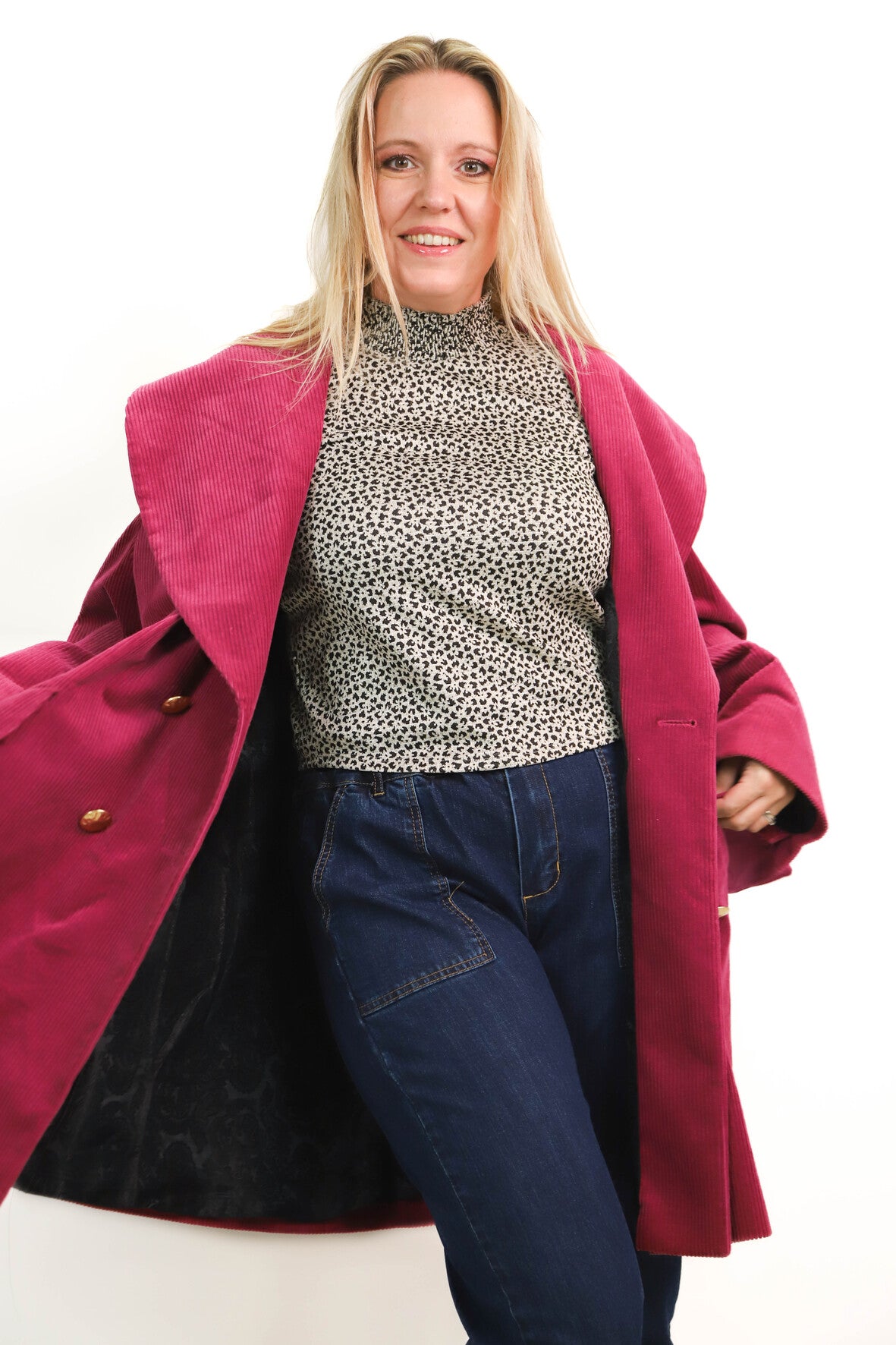 Manteau en velours rose Louis Feraud Taille XXL