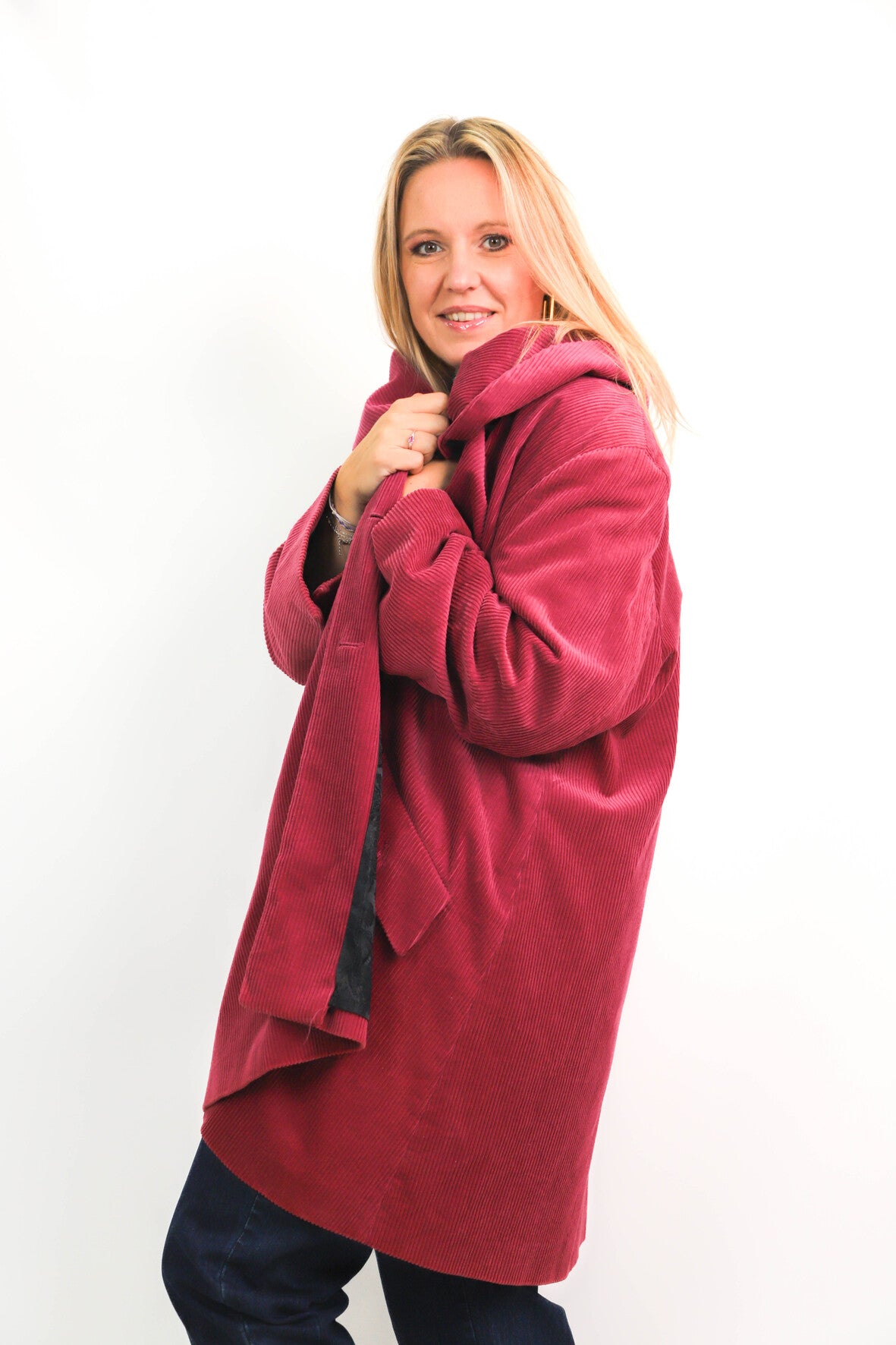 Manteau en velours rose Louis Feraud Taille XXL