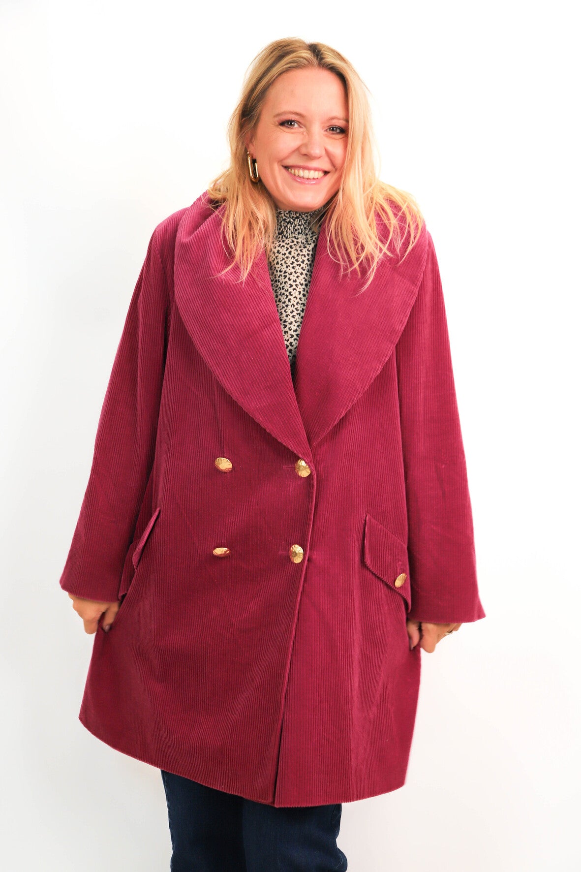 Manteau en velours rose Louis Feraud Taille XXL