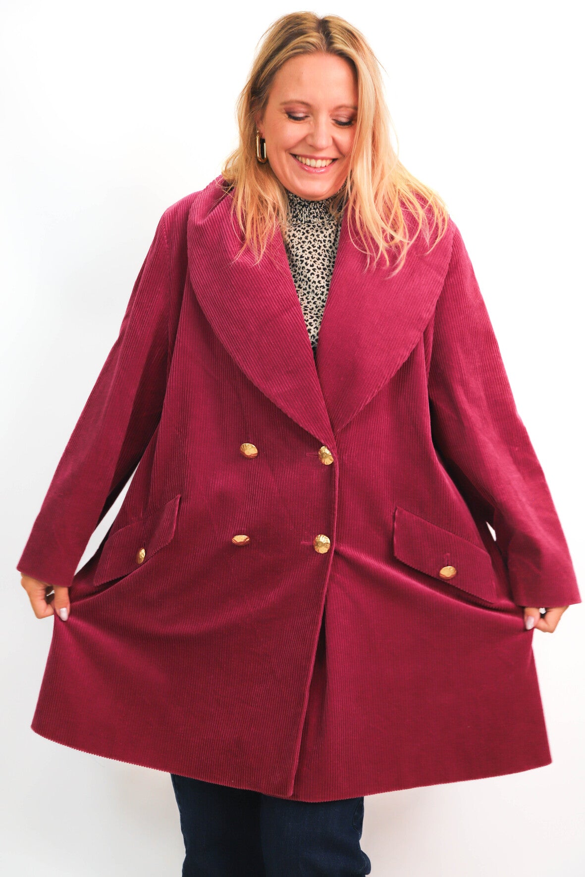 Manteau en velours rose Louis Feraud Taille XXL