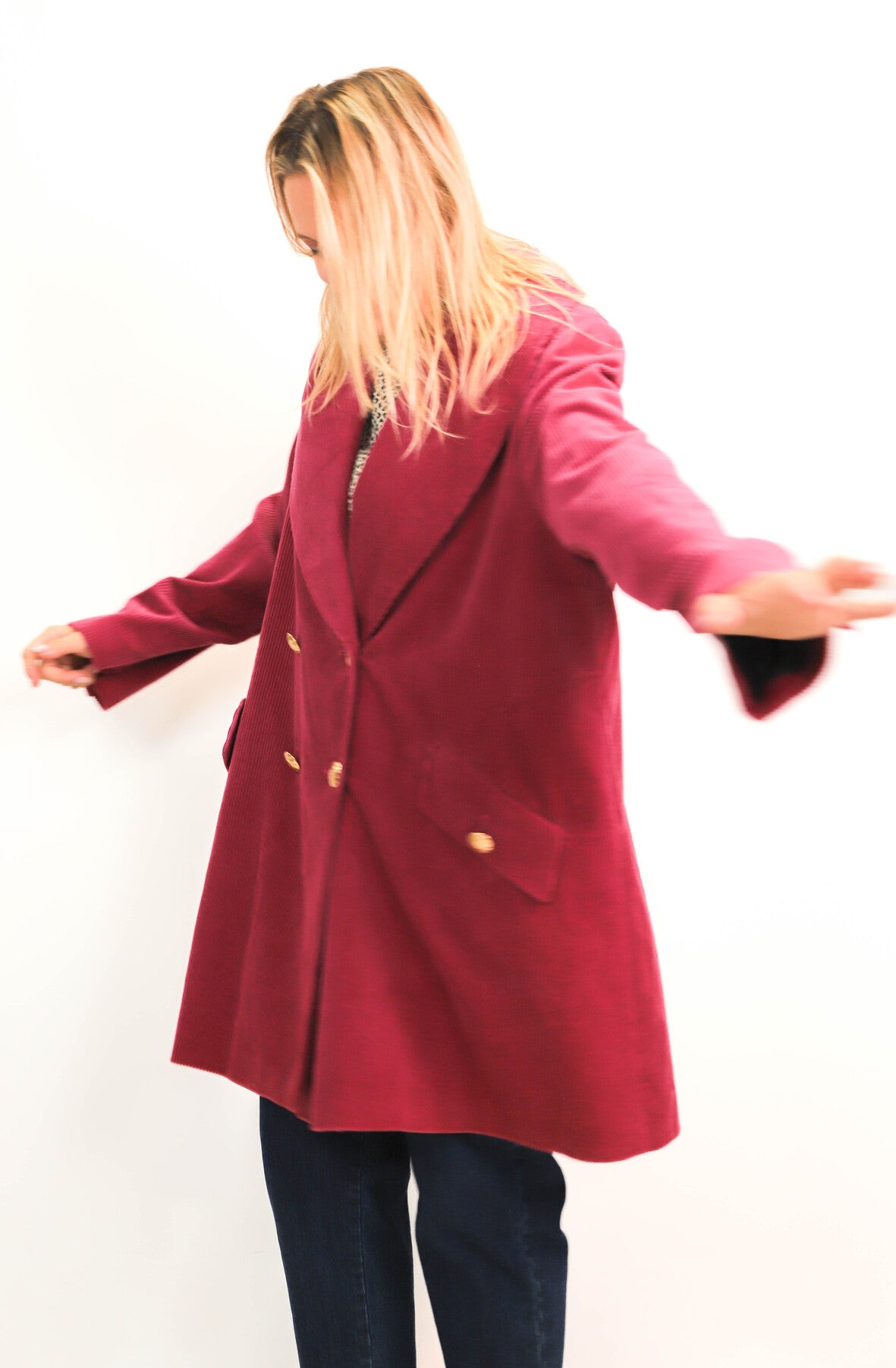 Manteau en velours rose Louis Feraud Taille XXL