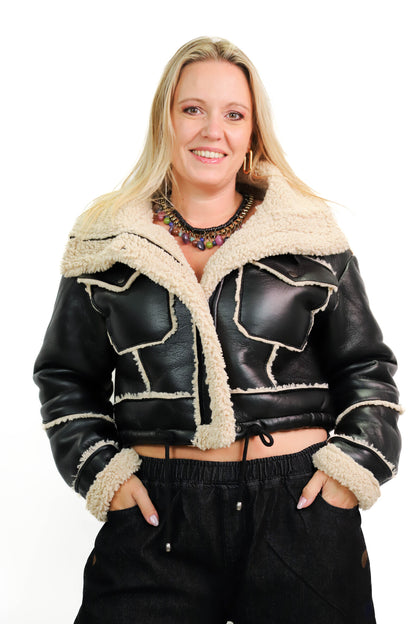 Blouson similicuir noir Chris Wang x K-Zell Taille S