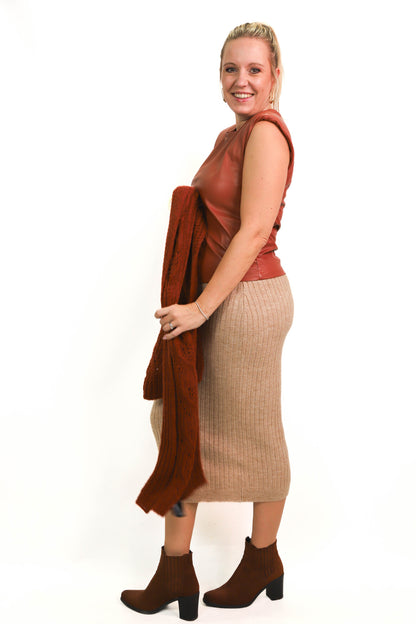 Haut en similicuir marron stradivarius Taille M