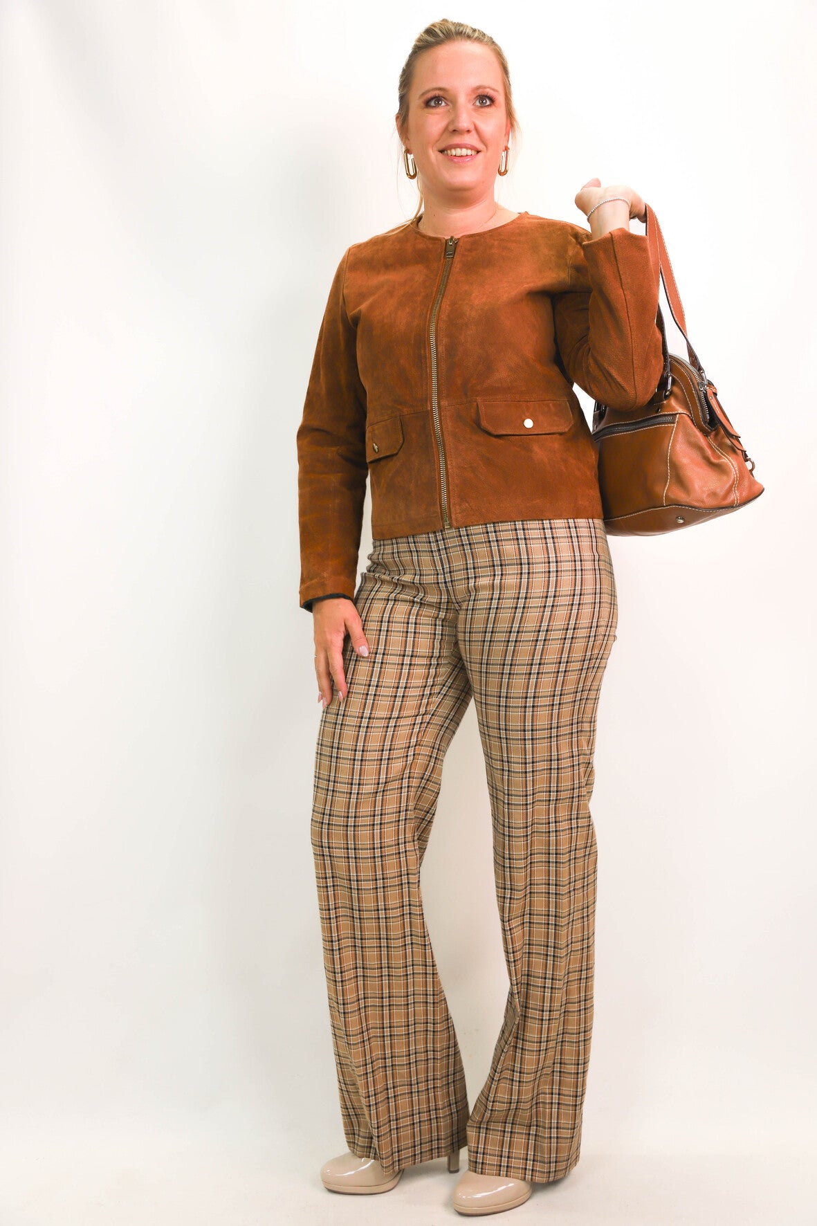 Veste en daim marron Mademoiselle R Taille XXL