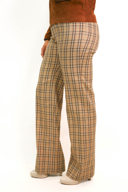 Pantalon à carreaux beige Natan Taille L