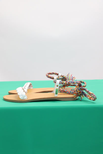 Sandales à nouer blanc et mutlicolore,  Les Tropéziennes, Taille 40