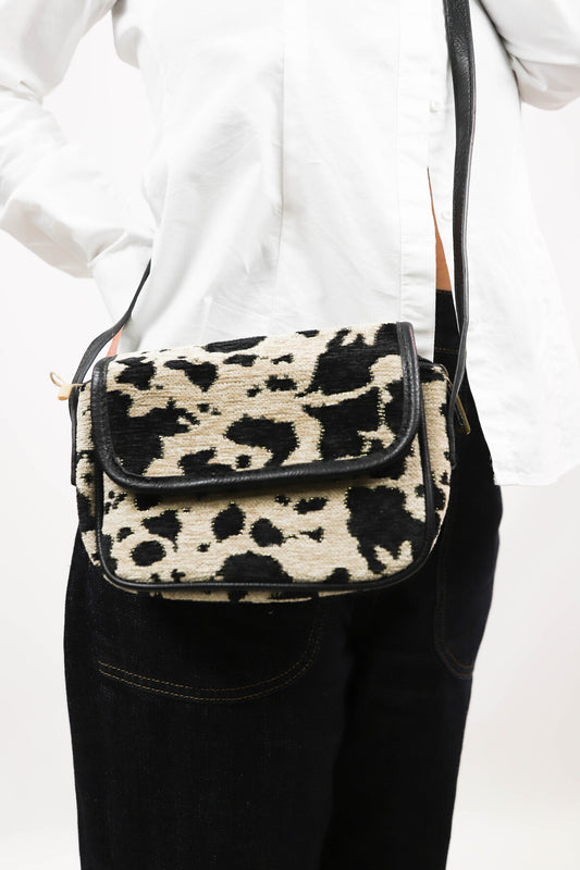 Sac bandoulière beige et noir Mandoline - NEUF