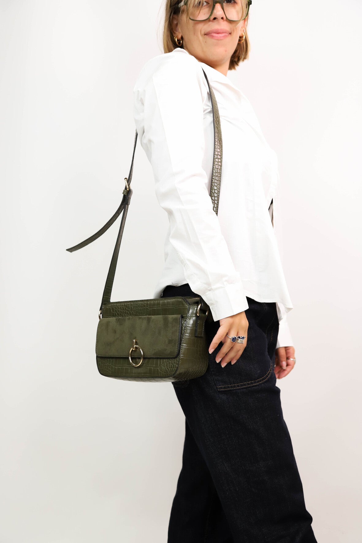 Sac bandoulière vert Moa