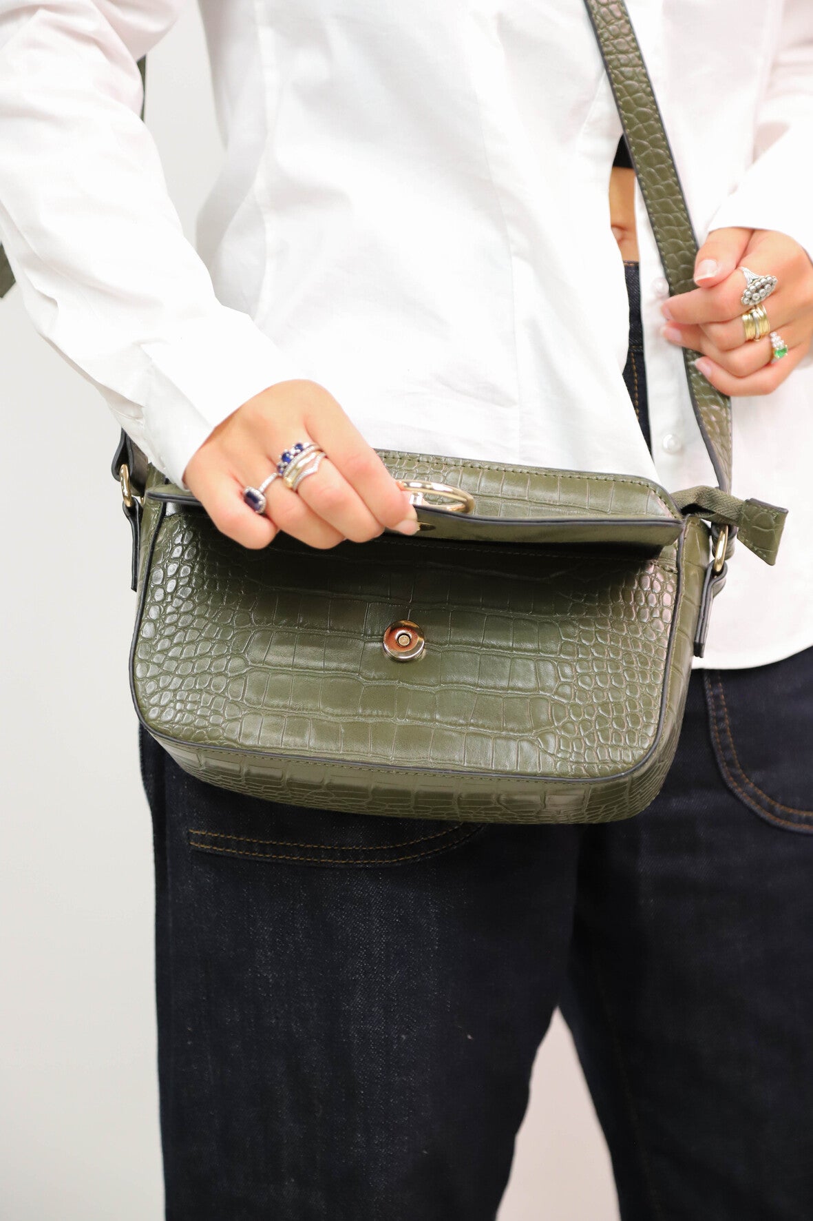 Sac bandoulière vert Moa