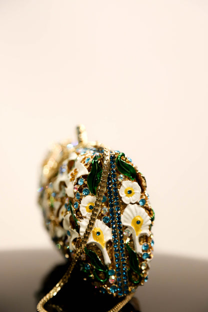 Sac doré motif floral