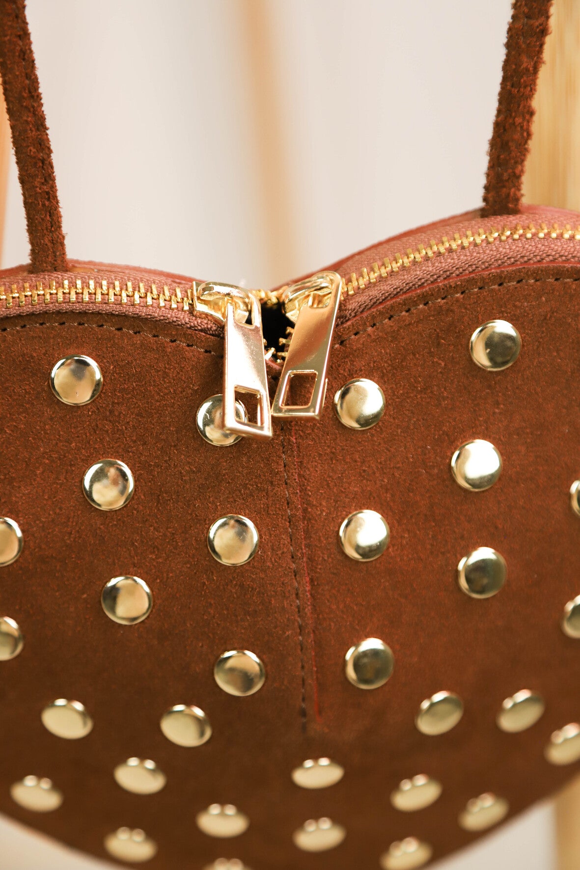 Sac bandoulière coeur marron - NEUF