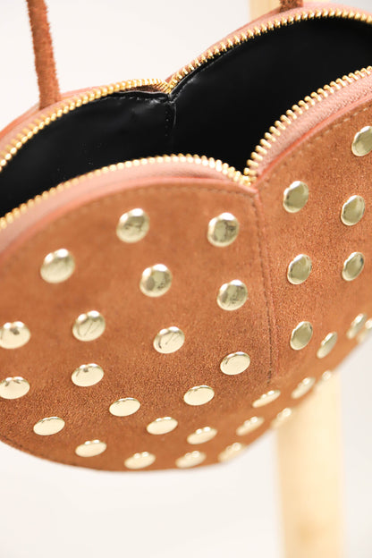 Sac bandoulière coeur marron - NEUF