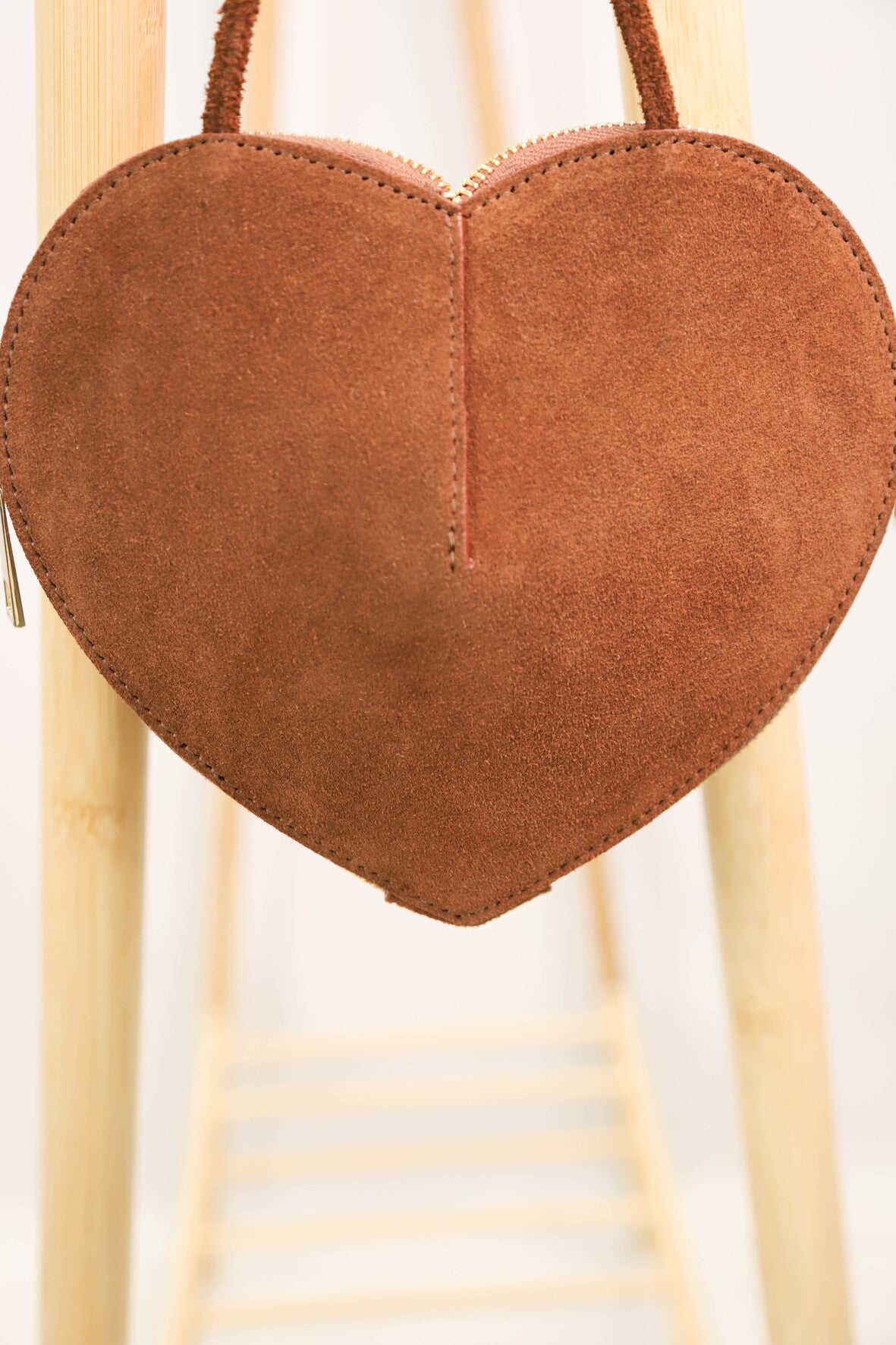 Sac bandoulière coeur marron - NEUF