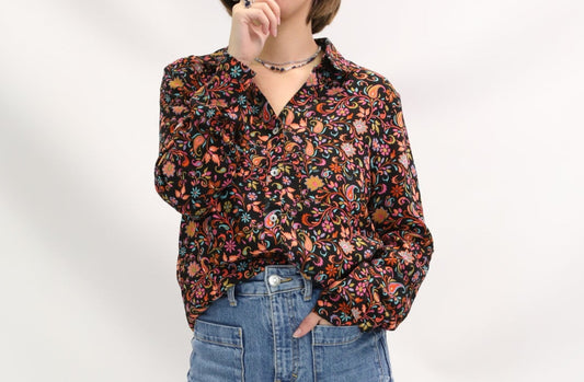 Chemisier noir Sarah John NEUF Taille S-M-L