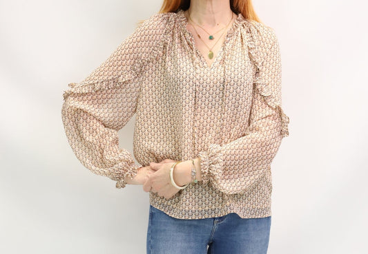 Blouse beige, Rachel Zoe, Taille M