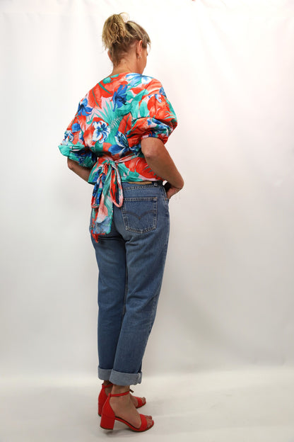 Blouse fleurie, cache-coeur, ZARA, Taille M