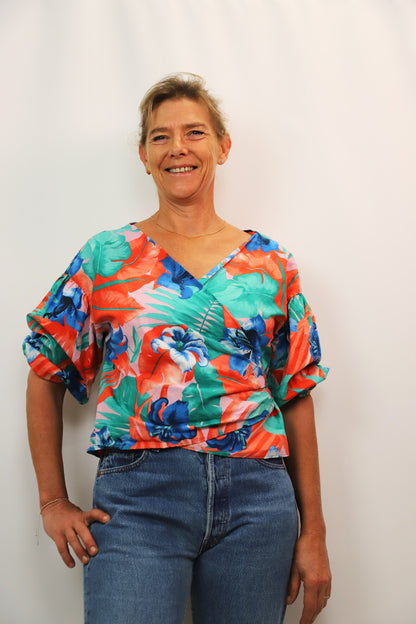 Blouse fleurie, cache-coeur, ZARA, Taille M – FRINGUETTE, le E-shop