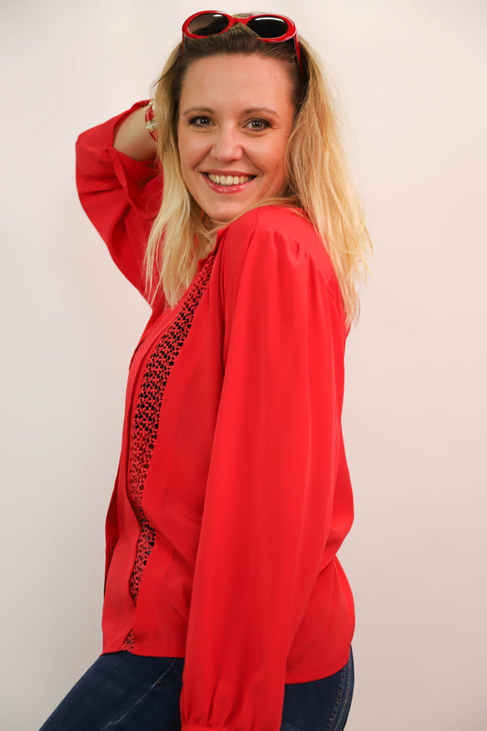 Chemise rouge Jean Delfin Taille M