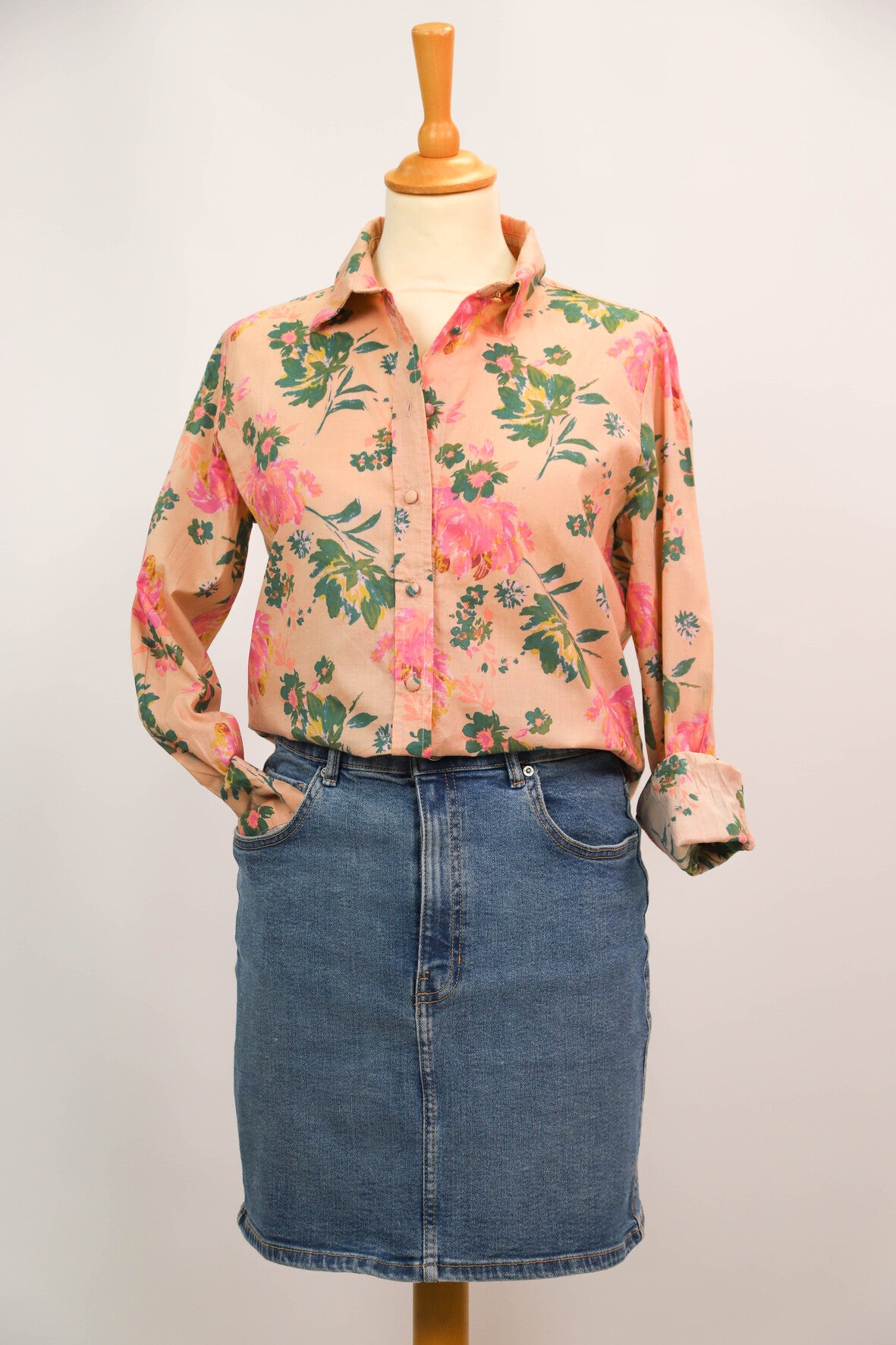 Chemise rose fleurie Grace et Mila Taille S