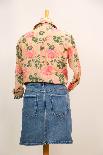 Chemise rose fleurie Grace et Mila Taille S