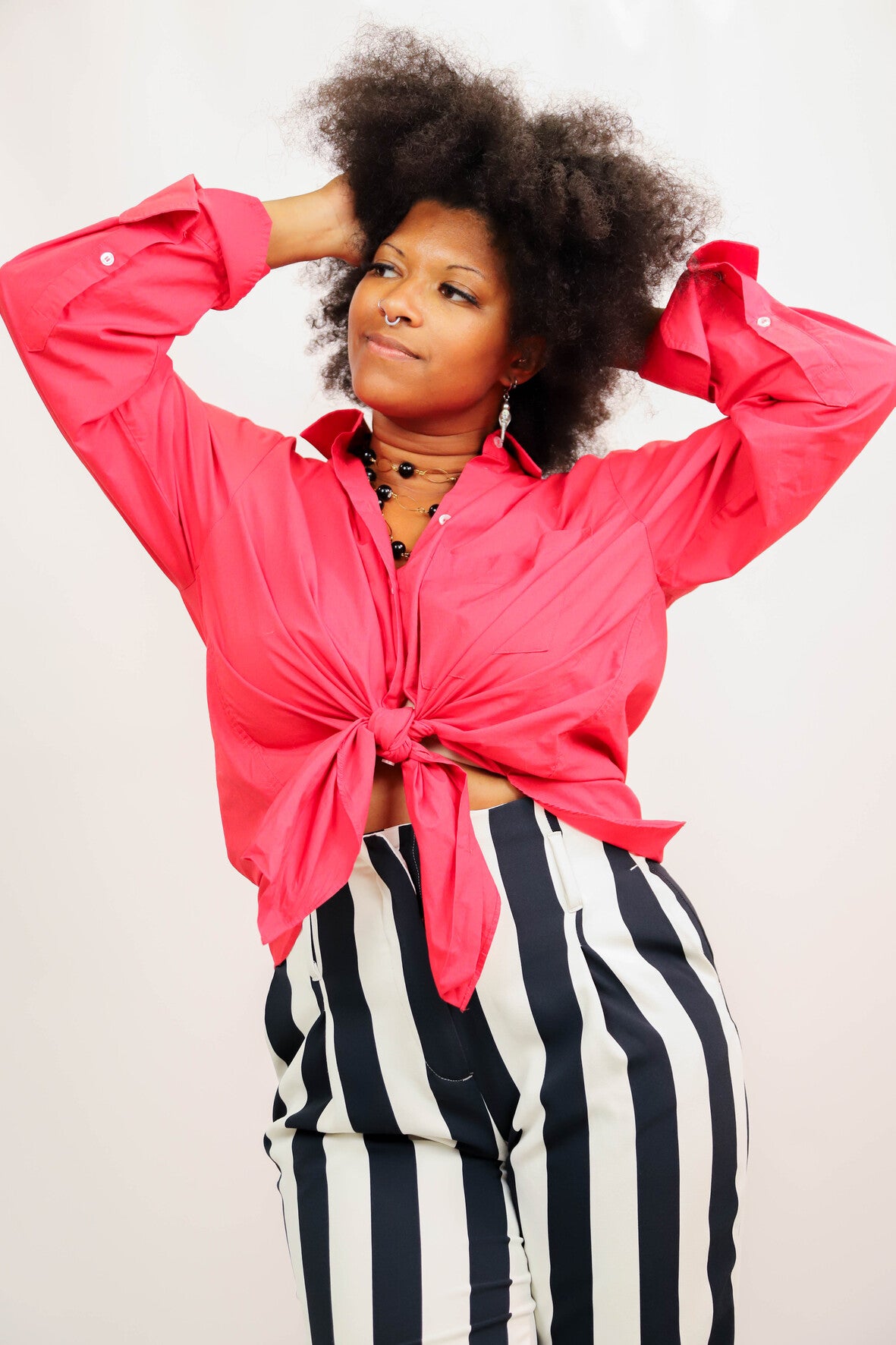 Chemise oversize rouge Mango Taille L
