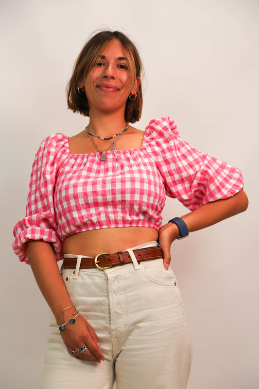 Blouse vichy rose FB Sister Taille S