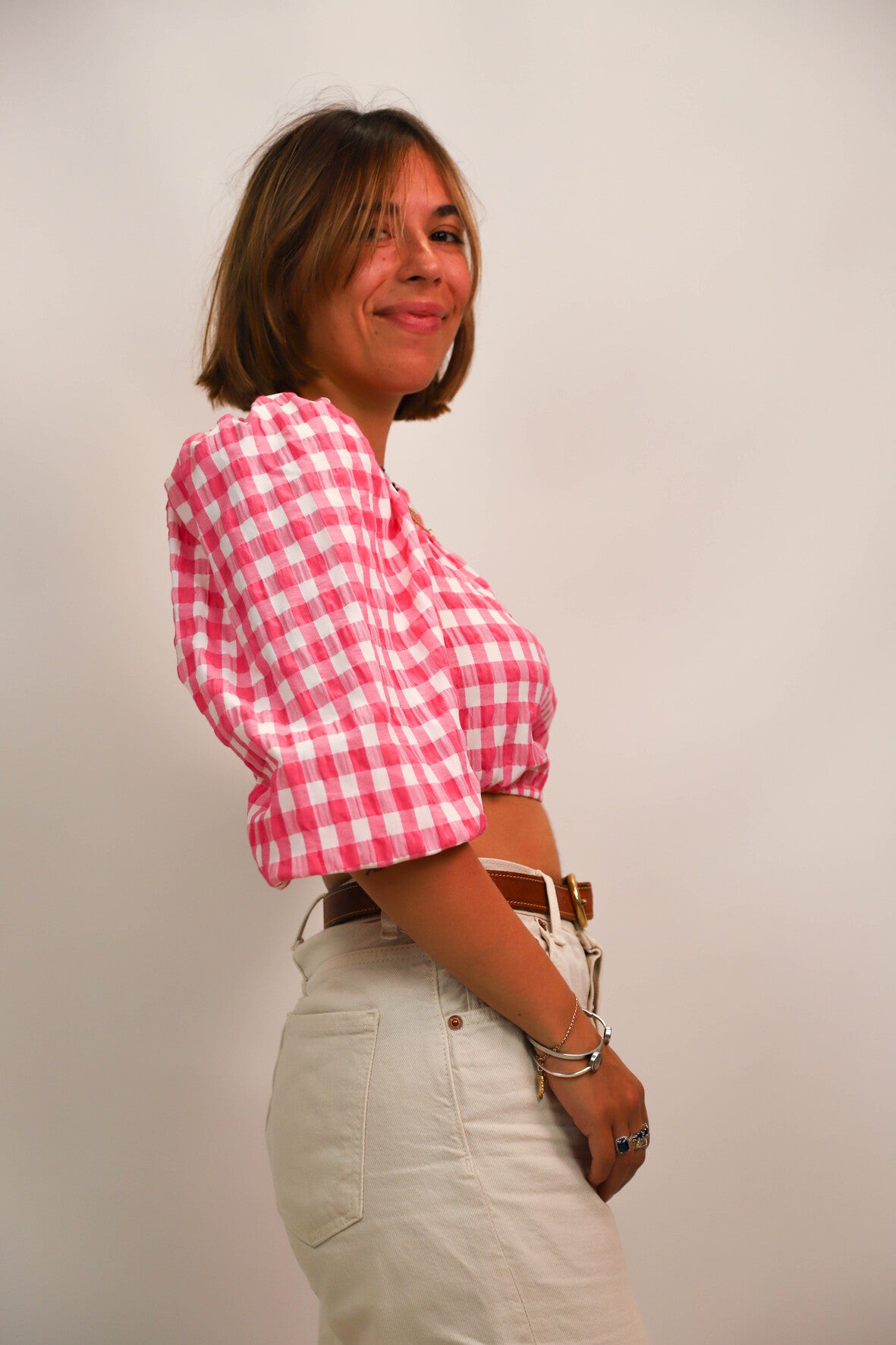 Blouse vichy rose FB Sister Taille S