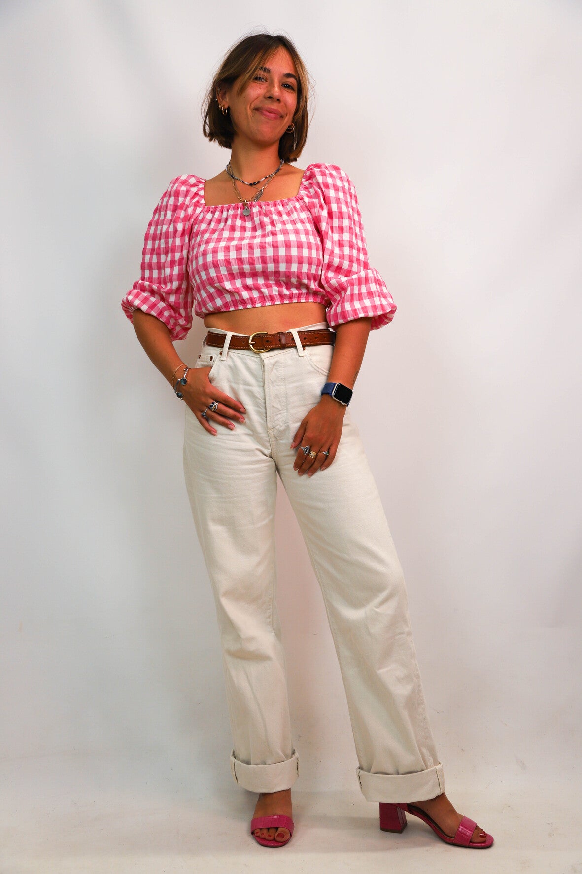 Blouse vichy rose FB Sister Taille S