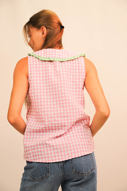 Blouse sans manches rose Musy Muse Taille S/M - NEUF