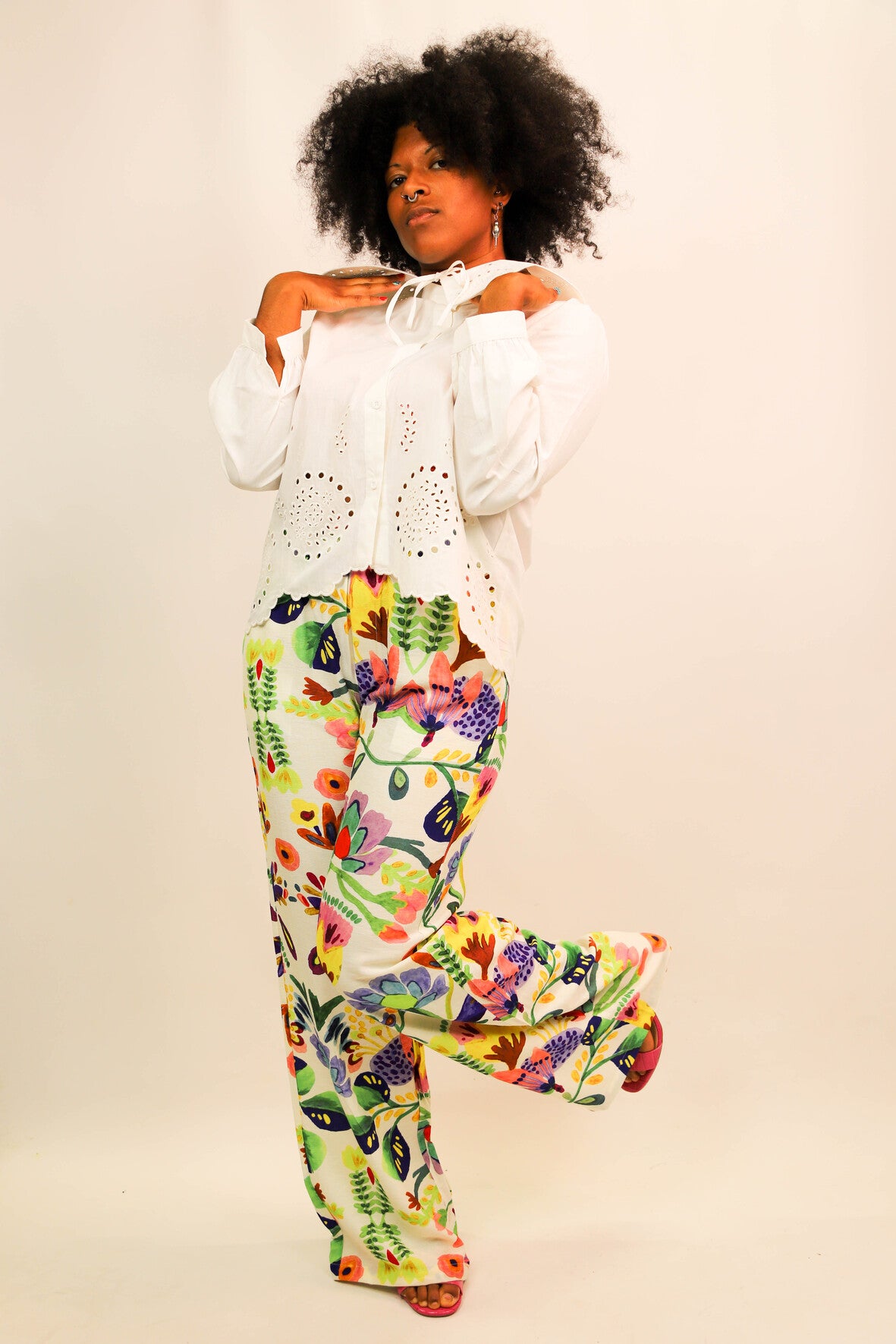 Pantalon fluide multicolore, Unika, Taille L - NEUF
