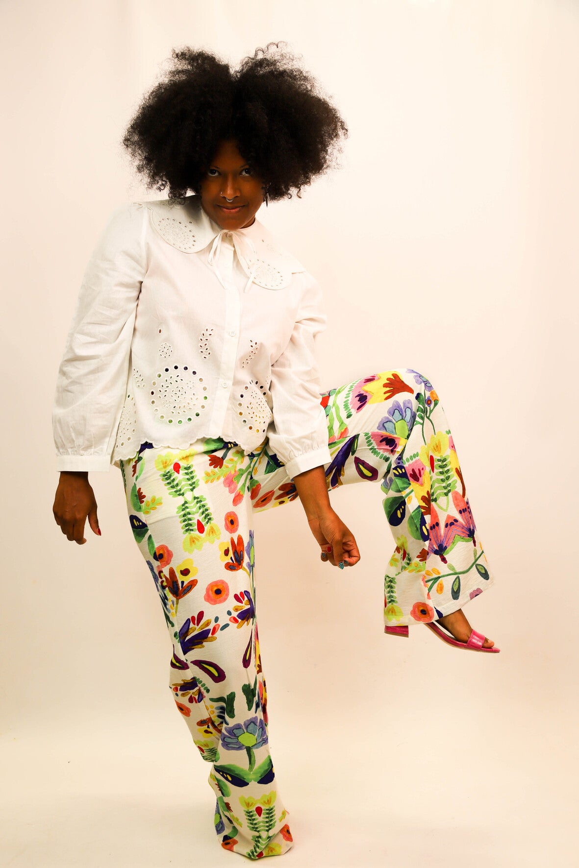 Pantalon fluide multicolore, Unika, Taille L - NEUF