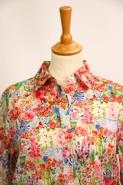 Chemise fleurie Maison Onado Taille S - NEUF