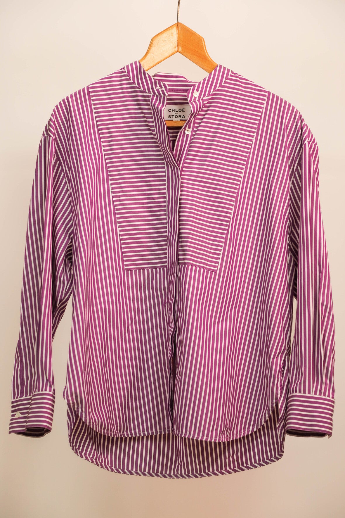 Chemise violette rayée Oversize Chloé Stora, taille XS