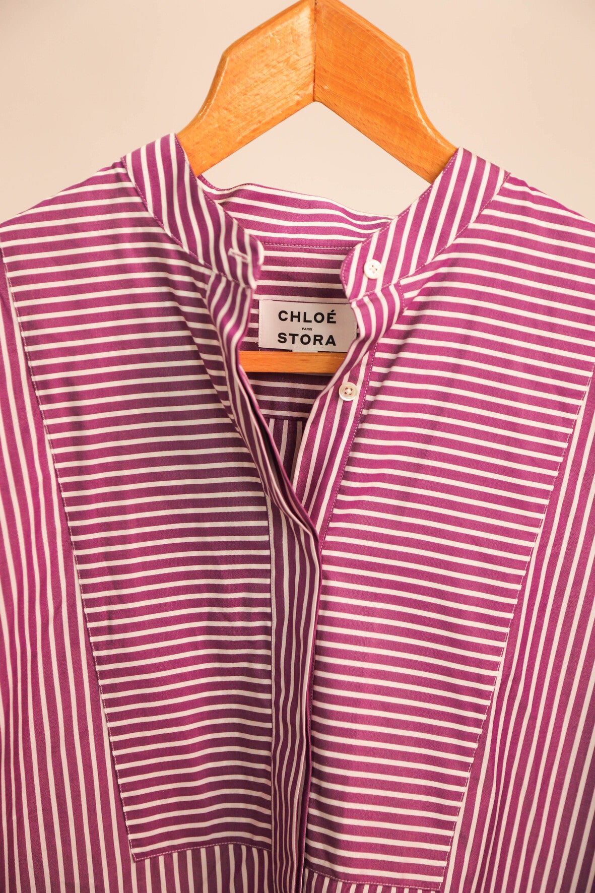 Chemise violette rayée Oversize Chloé Stora, taille XS