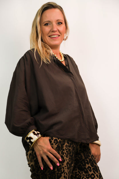 Chemisier marron Gigi Taille Unique