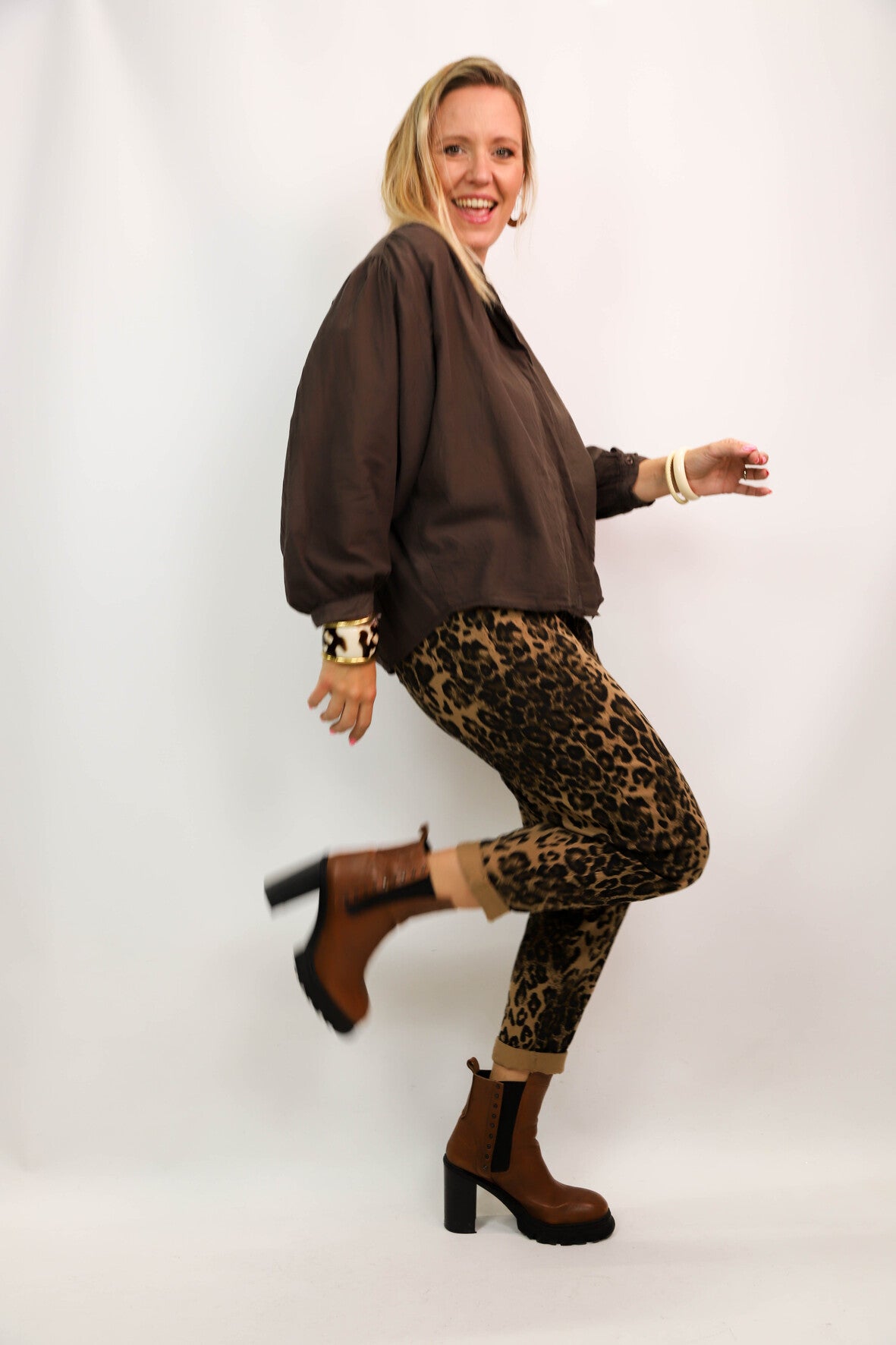 Pantalon léopard Nina Carter Taille L - NEUF