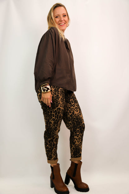 Pantalon léopard Nina Carter Taille L - NEUF