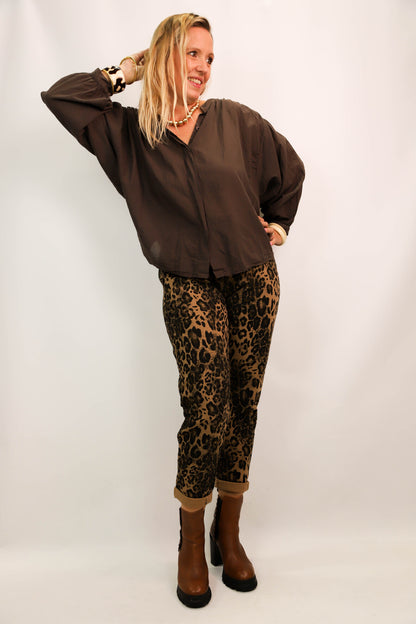 Pantalon léopard Nina Carter Taille L - NEUF