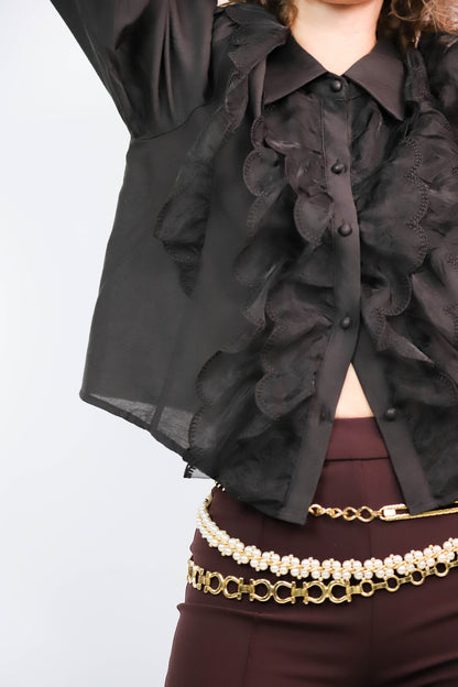 Chemisier noir Elsa M, Taille M