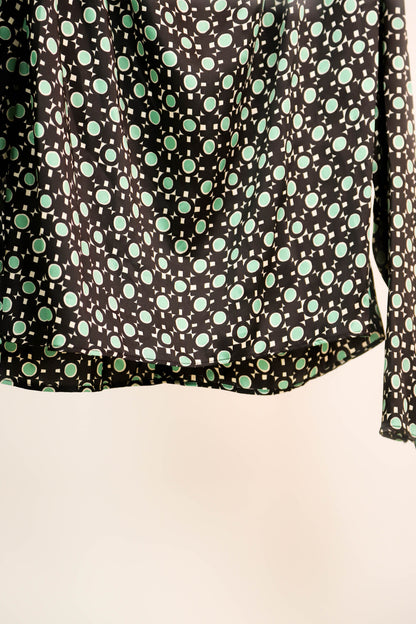 Blouse noire et verte Zara Taille M