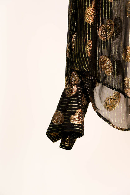 Chemise noire et doré Zara Taille M