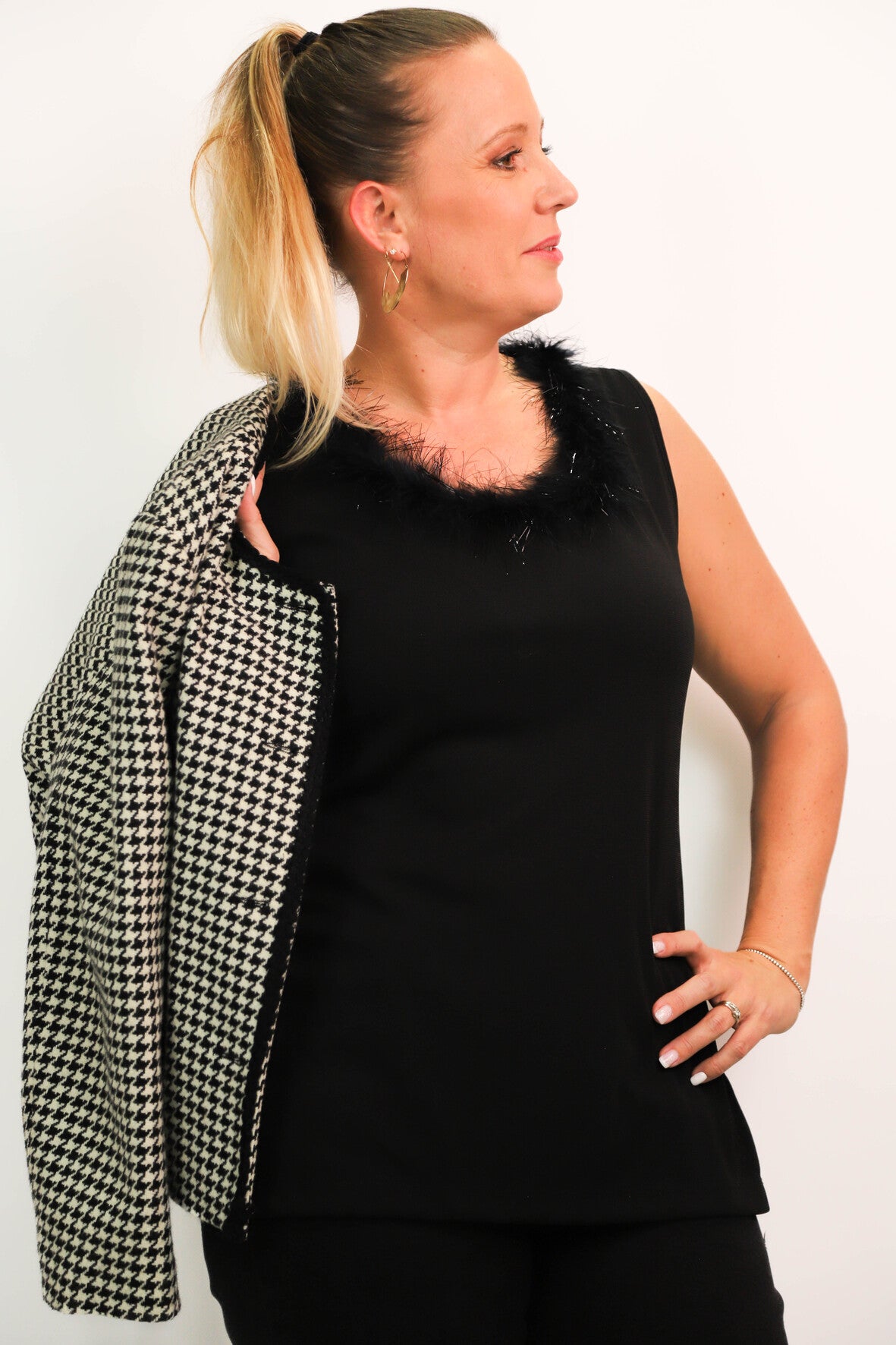 Blouse sans manches noire Cloé Taille XXXL