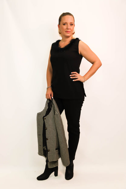 Blouse sans manches noire Cloé Taille XXXL